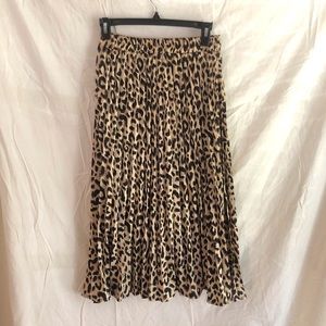 Cheetah silk mid skirt
